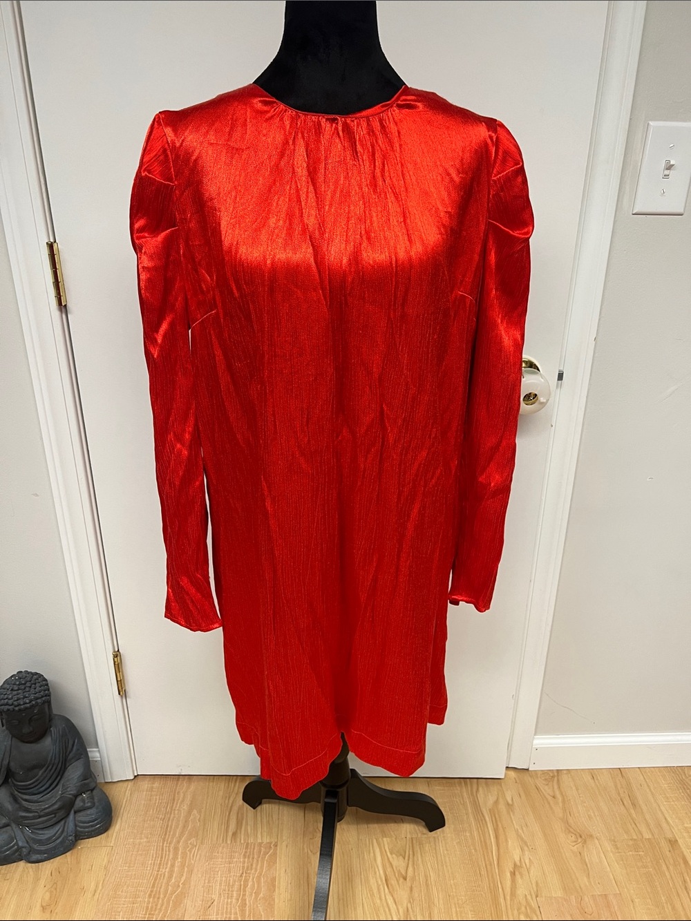 Long Sleeve Shimmer Red Dress